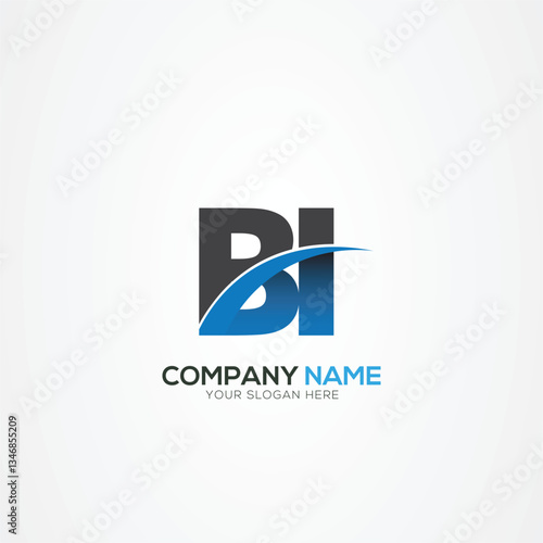 BI or IB Letter Logo Design with a Creative Cut Creative logo design
