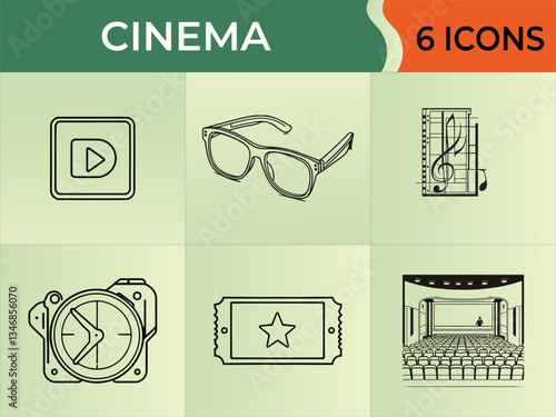 Vintage set of glasses and accessories icon design for business and technology concepts