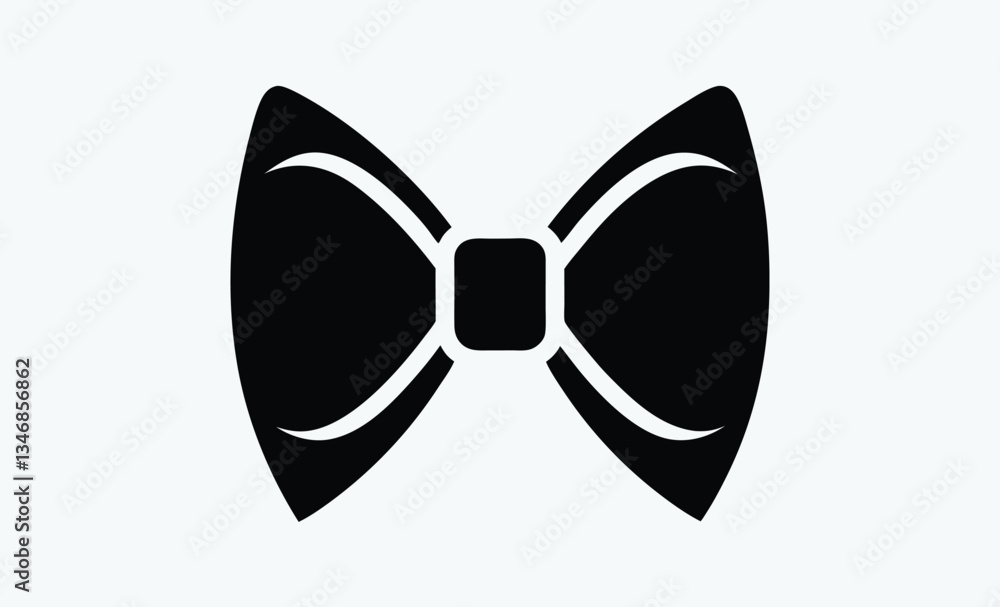 Bow tie silhouette, black bow tie vector icon Bow tie silhouette, black bow tie vector icon