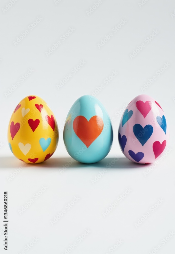 Fototapeta premium Three Decorated Easter Eggs