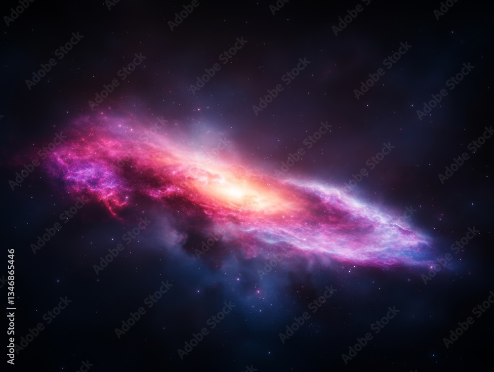 Bright nebula emits vibrant and colorful cosmic flames in outer space vortex Bright nebula emits vibrant and colorful cosmic flames in outer space vortex