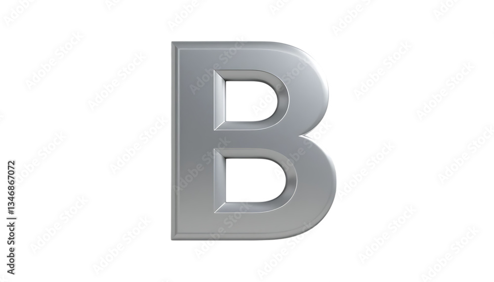 Silver color 3d font B Silver color 3d font B