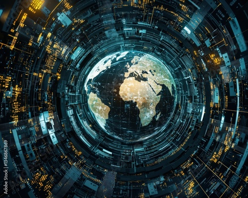 A conceptual visual of a safe world surrounded by secure financial elements