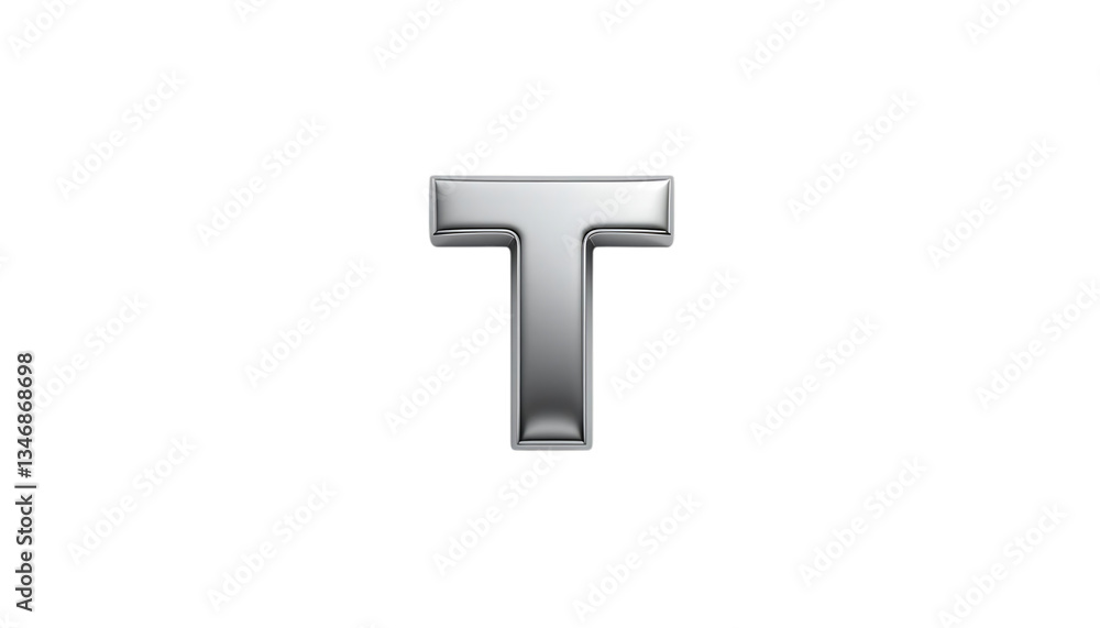 Obraz premium Silver color 3d font T