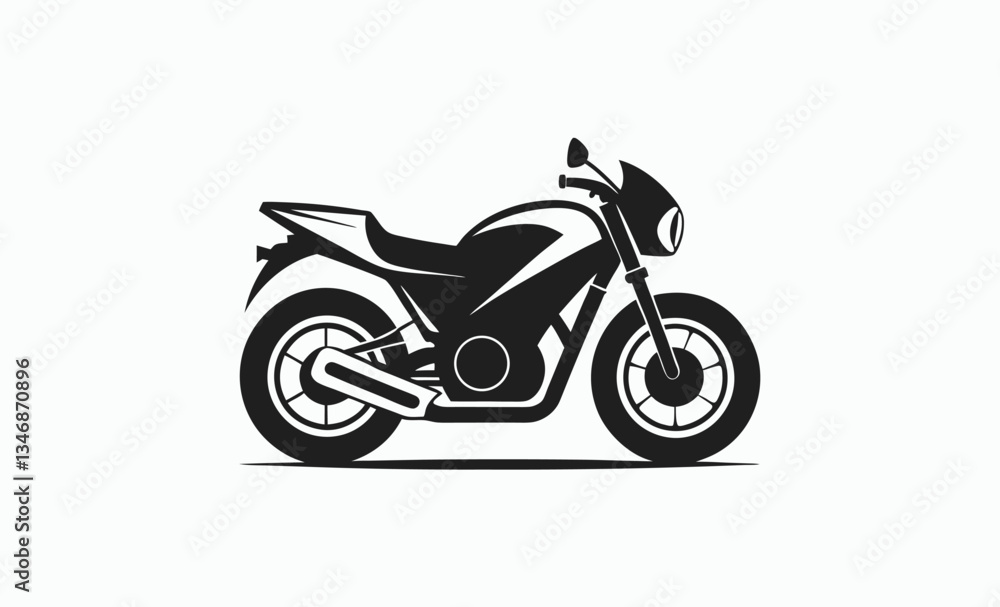 Motorcycle icon, classic bike silhouette vector illustration Motorcycle icon, classic bike silhouette vector illustration