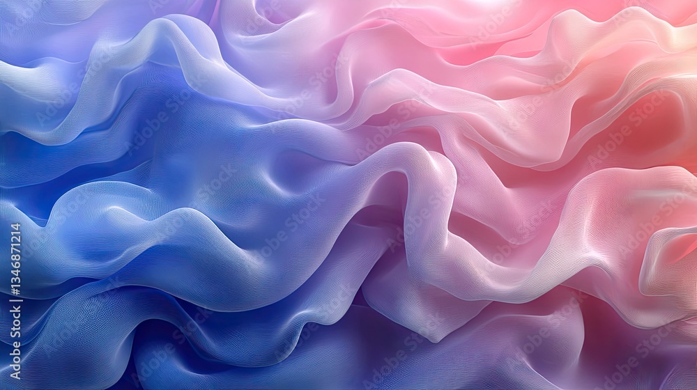 Obraz premium Abstract pastel fabric waves, gradient background, design texture