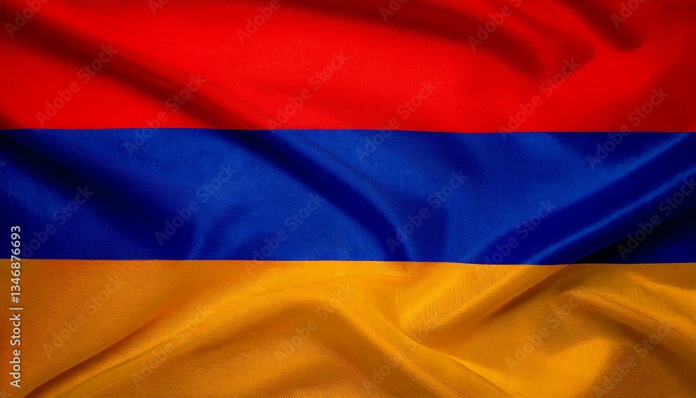 Naklejka premium Armenian flag background with waving texture
