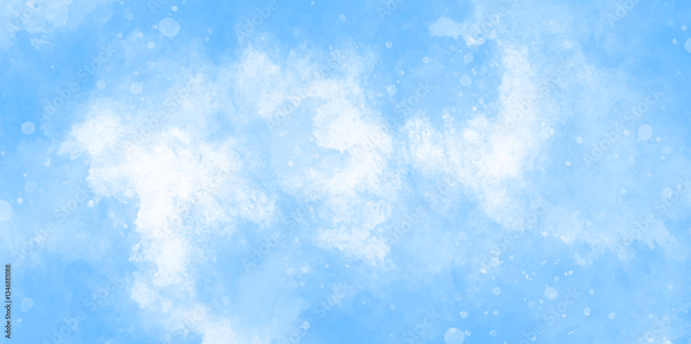 Abstract blue sky with cloud and bokeh. hand painted soft sky-blue watercolor sky and clouds. light sky-blue shades watercolor background. horizon spring morning sky with clouds background. Abstract blue sky with cloud and bokeh. hand painted soft sky-blue watercolor sky and clouds. light sky-blue shades watercolor background. horizon spring morning sky with clouds background.