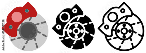 Tableau sur toile car braking disc icon, simple flat style, illustration, logo sign symbol pictogr