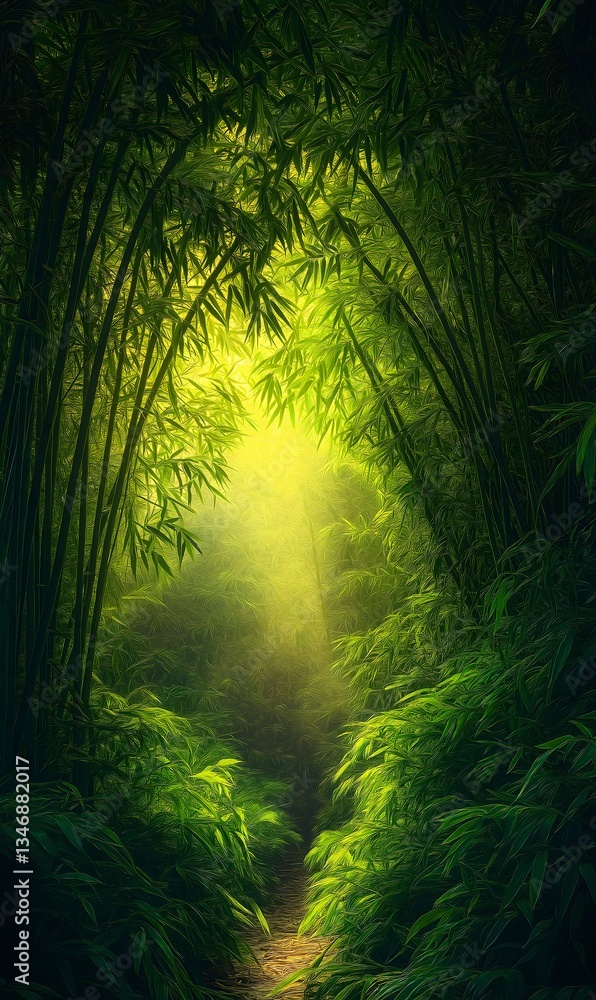 Lush Bamboo Forest Path Lush Bamboo Forest Path