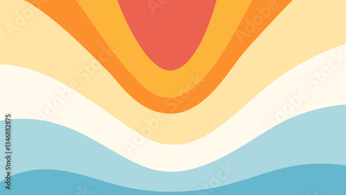 Beautiful beach colorful abstract background. Sky blue, cream, gray, yellow abstract beach background. Vector illustration.