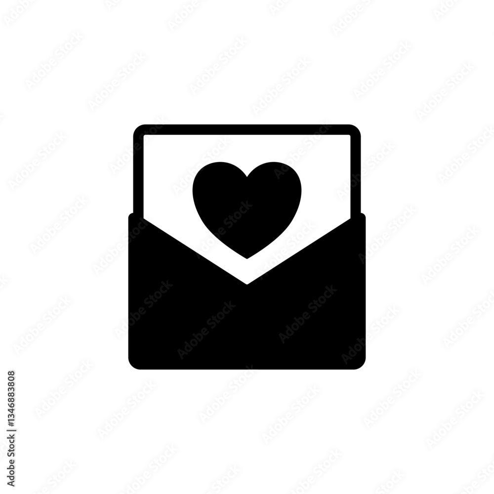 mail icon with a love heart, simple flat style, illustration, logo sign symbol pictogram template, for ui or ux isolated on white for mobile app, editable mail icon with a love heart, simple flat style, illustration, logo sign symbol pictogram template, for ui or ux isolated on white for mobile app, editable