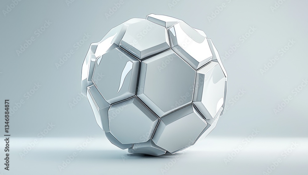 Obraz premium Futuristic 3D-rendered hexagonal sphere, symbolizing advanced technology and innovation.