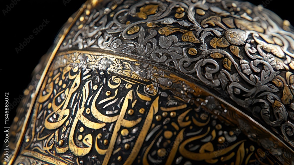Intricate Close-Up View of Ornate Janissary Helm Decoration Intricate Close-Up View of Ornate Janissary Helm Decoration