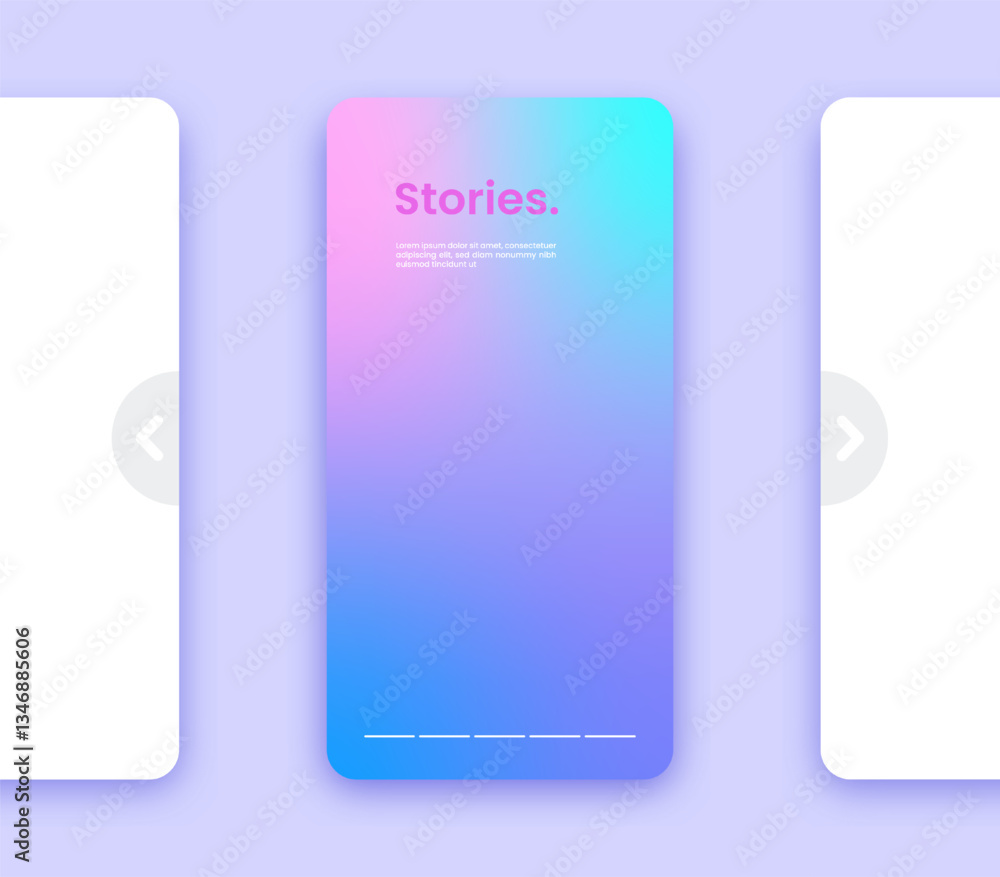 Fototapeta premium Colorful gradient vertical background. Fluid banner template vector illustration. Abstract background.