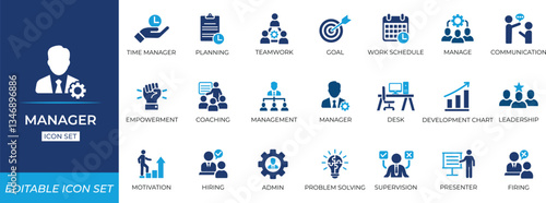 Manager icon set.