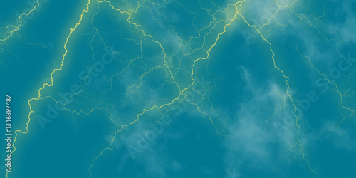 Mountainous Cumulus Clouds Boiling in the Summer Sky. White cloudiness, mist or smog overlay backgrounds. Wide sky and clouds dark tone. Dark cloud at evening sky with thunder bolt.