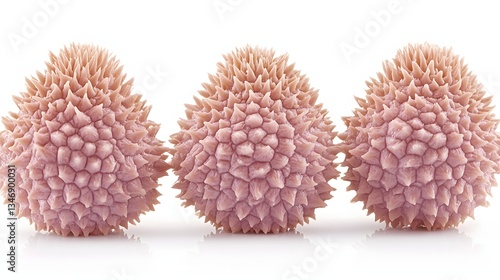 Close-Up of Organic Spiky Structures in Pink Color Displaying Intricate Natural Texture