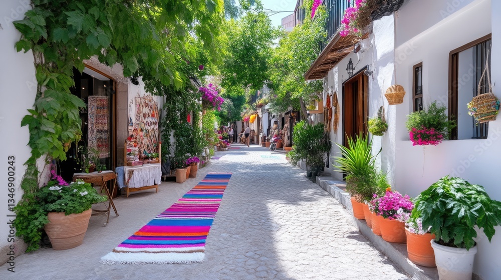 Fototapeta premium Colorful street with shops