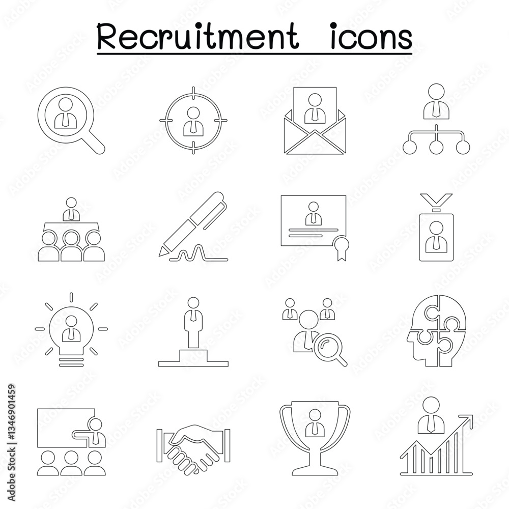 Recruitment, career & job icon set vector illustration graphic design Recruitment, career & job icon set vector illustration graphic design