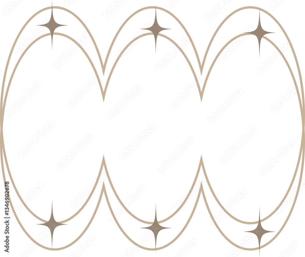 Minimalist aesthetic linear frame with stars Minimalist aesthetic linear frame with stars