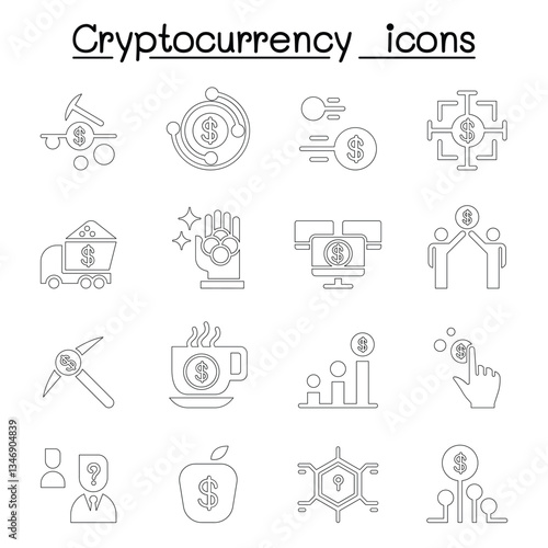 Cryptocurrency icon set