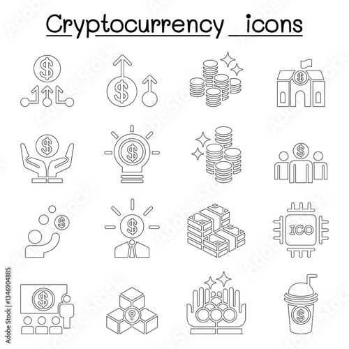 Cryptocurrency icon set