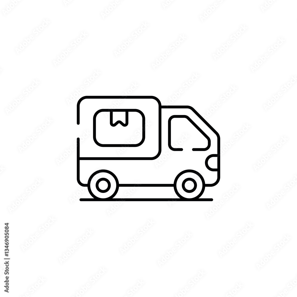 Delivery Van icon design with white background stock illustration Delivery Van icon design with white background stock illustration