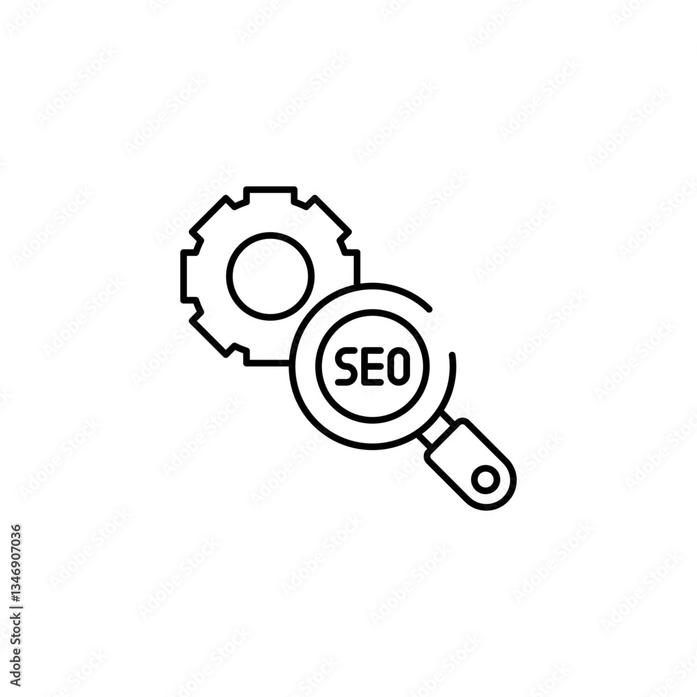 Search Optimization icon design with white background stock illustration Search Optimization icon design with white background stock illustration
