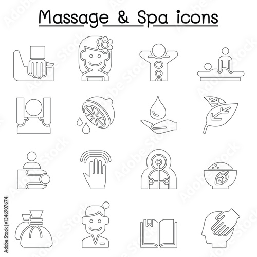 Massage & Spa icon set