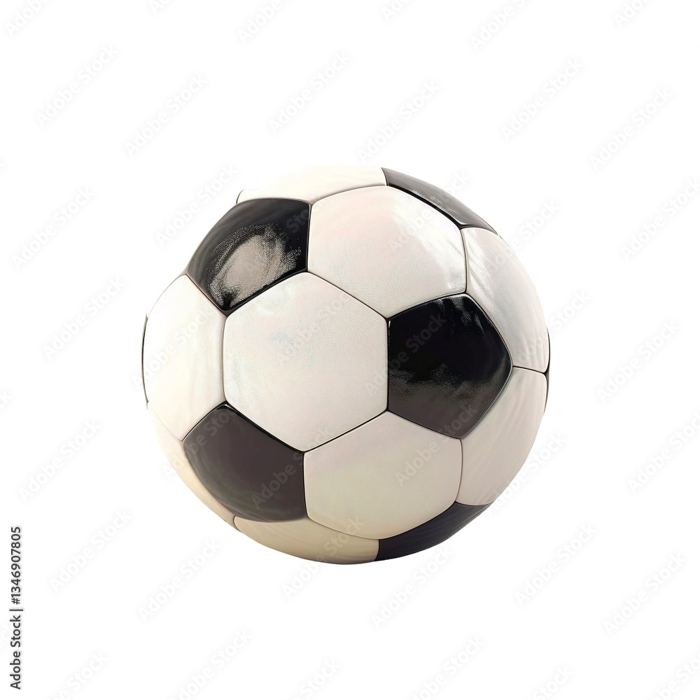 Fototapeta premium Realistic Soccer Ball Isolated on Transparent Background