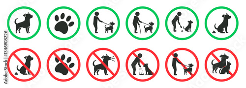 No pets sign collection set vector