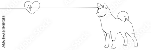 dog line art of illustration  background for a pet day