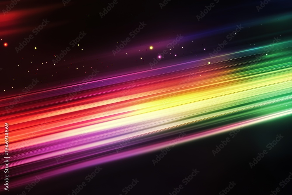 Naklejka premium Abstract Rainbow Light Streaks Background Dynamic Diagonal Lines Design