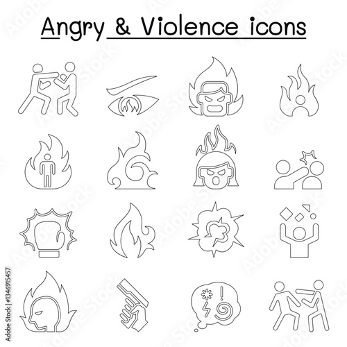 Angry & Violence icon set