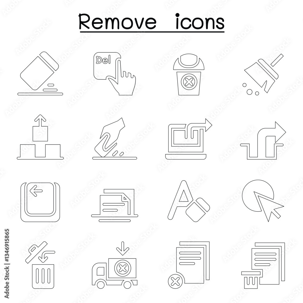 Remove, Erase, Delete icon set Remove, Erase, Delete icon set