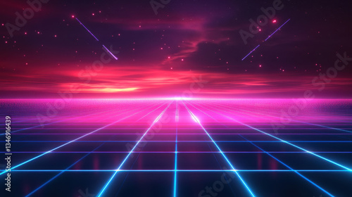 Synthwave Retro Futuristic Landscape