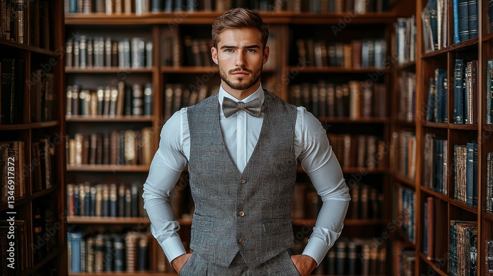 Man in a library setting Man in a library setting