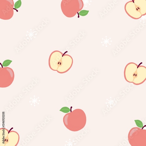 Background of red apple note paper