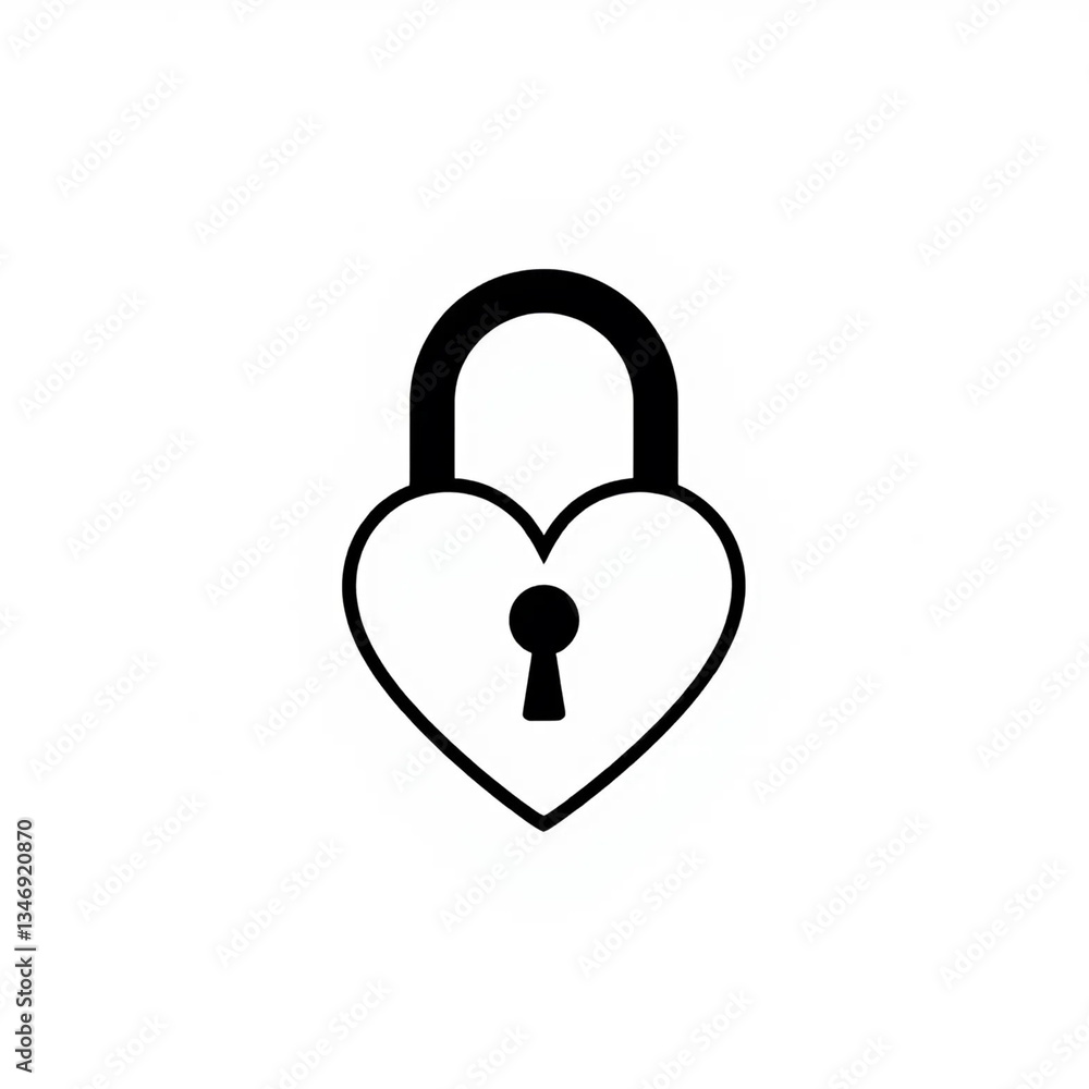 A heart-shaped padlock symbolizes unwavering love, a timeless promise of forever bound together in a simple, bold black-and-white design. A heart-shaped padlock symbolizes unwavering love, a timeless promise of forever bound together in a simple, bold black-and-white design.