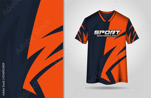 Sports jersey design black and orange background