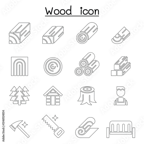 Wood icon set