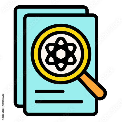 Scientific Research Paper  Icon Element For Design	