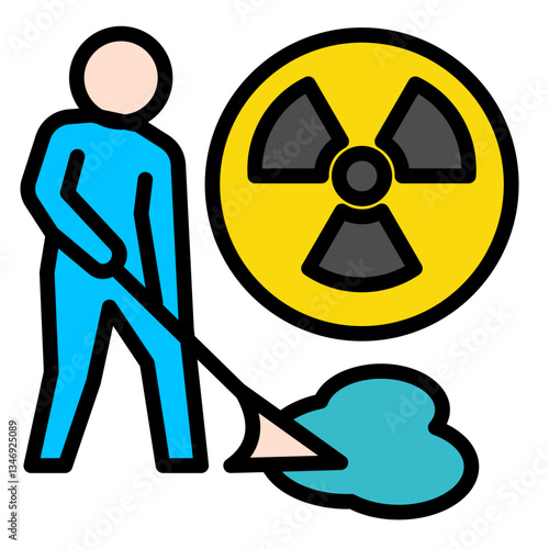 Chemical Spill Cleanup  Icon Element For Design	