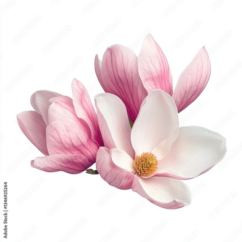 Obraz premium Pink magnolia flower isolated on white background