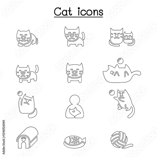 Cat icon set vector illustration graphic design