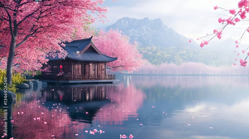 Obraz premium japanese garden at night