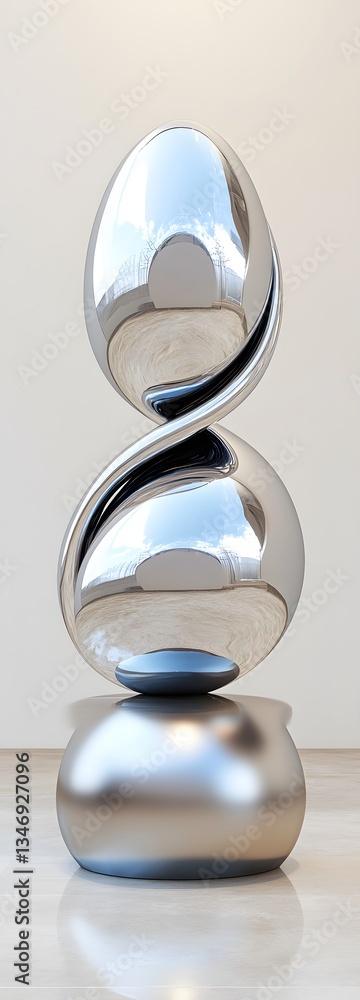 A liquid metal podium constantly shifting and reflecting its surroundings.