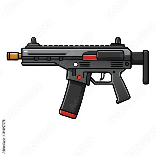 SIG MCX gun , police weapon vector design, military vector design illustration.