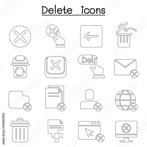 Delete icon set vector illustration graphic design